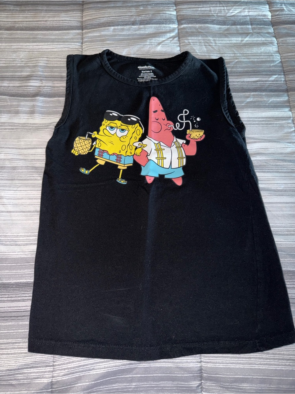 Nickelodeon Black SpongeBob & Patrick Graphic Muscle Tee